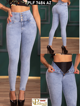 Cargar imagen en el visor de la galería, Pantalon Jeans Push Up Con Faja
