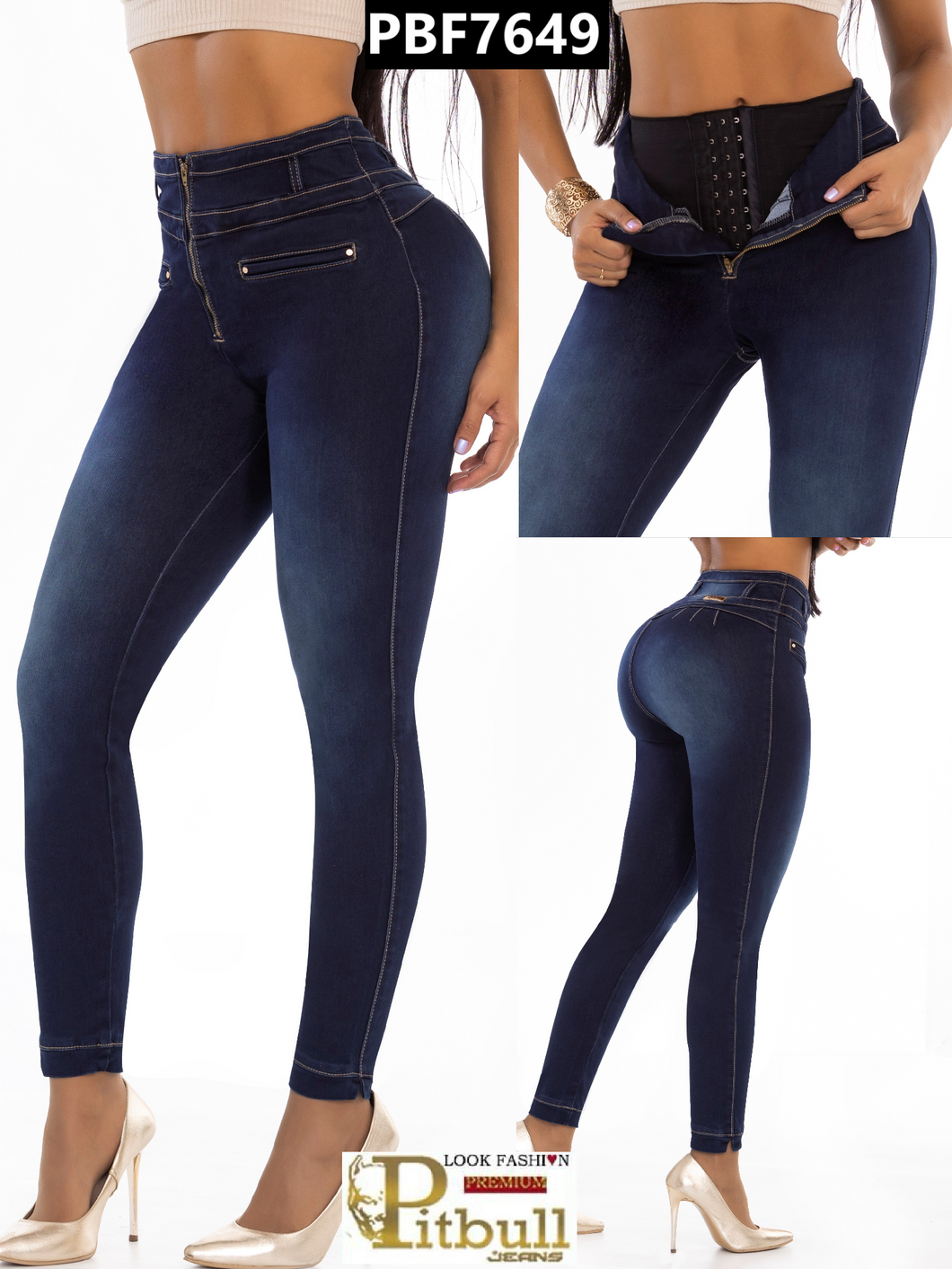 Pantalon Con Faja Azul PBF7649