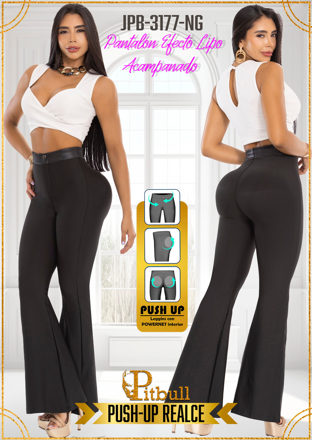 Pantalon Efecto Lipo Negro JPB3177