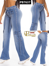 Cargar imagen en el visor de la galería, Pantalon Push Up Azul PB7637
