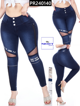 Cargar imagen en el visor de la galería, Pantalon Push Up French Terry Azul PR240140AZ
