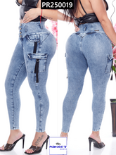 Cargar imagen en el visor de la galería, Pantalon Push Up French Terry Azul PR250019AZ
