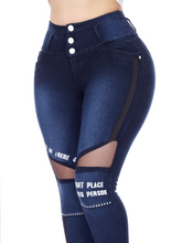 Cargar imagen en el visor de la galería, Pantalon Push Up French Terry Azul PR240140AZ
