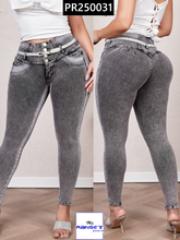 Cargar imagen en el visor de la galería, Pantalon Push Up French Terry Gris PR250031GR
