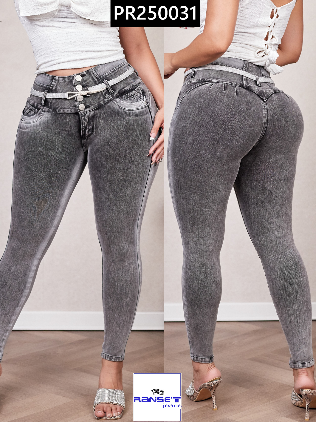 Pantalon Push Up French Terry Gris PR250031GR