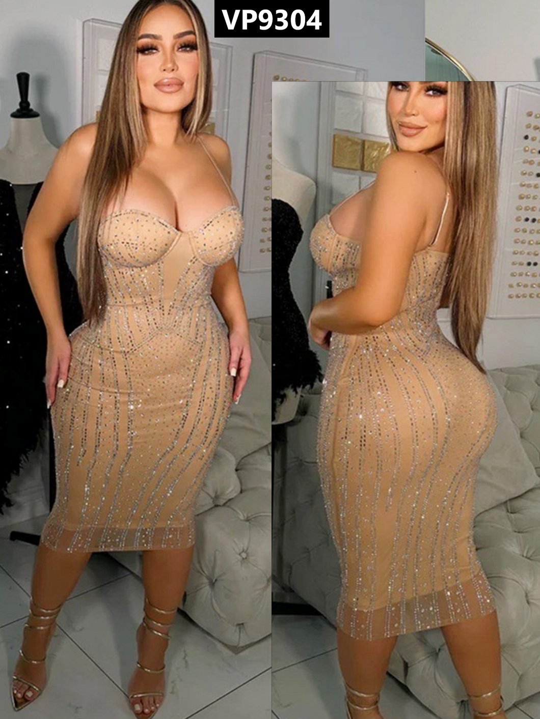 Vestido Premium Beige VP9304