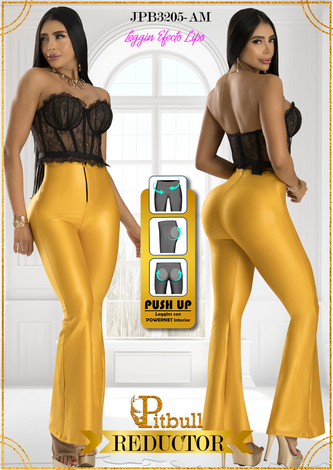 Legguin Efecto Lipo Pitbull Amarillo JPB3205AM