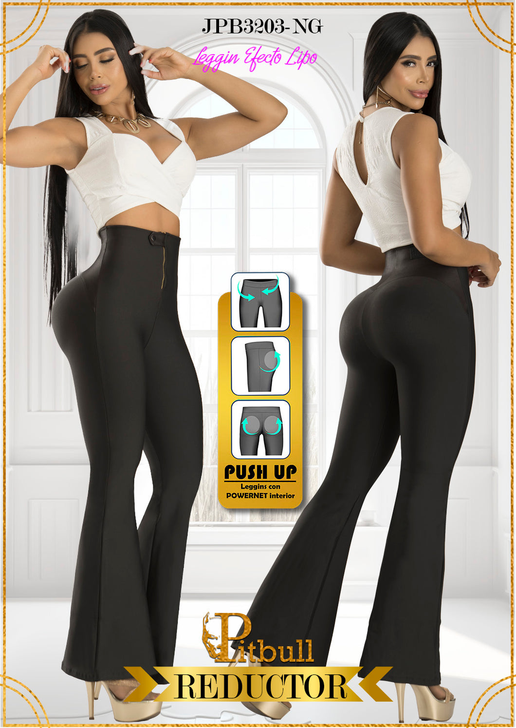 Legguin Efecto Lipo Pitbull Negro JPB3203NG