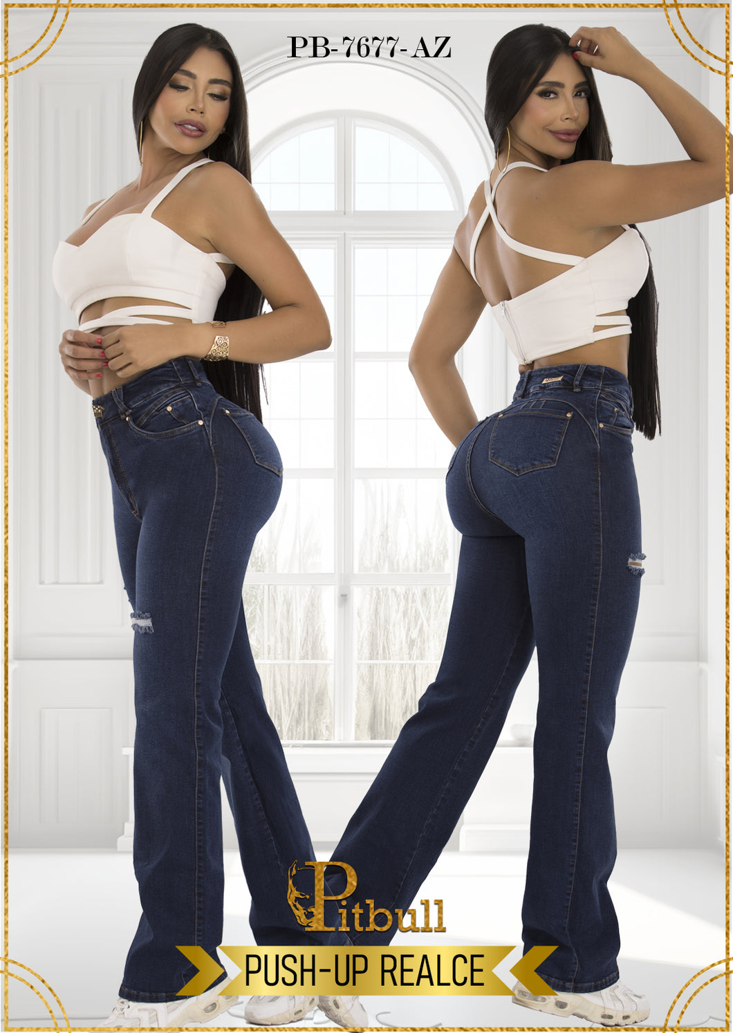 Pantalon Push Up Azul PB7677AZ