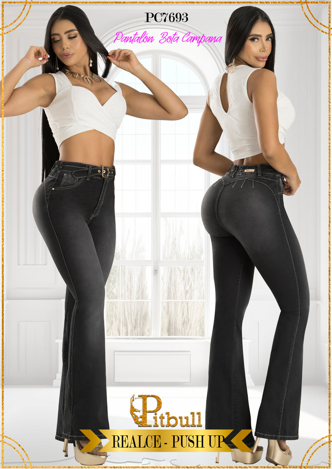 Pantalon Colombiano Pitbull Campana Gris PC7693GR