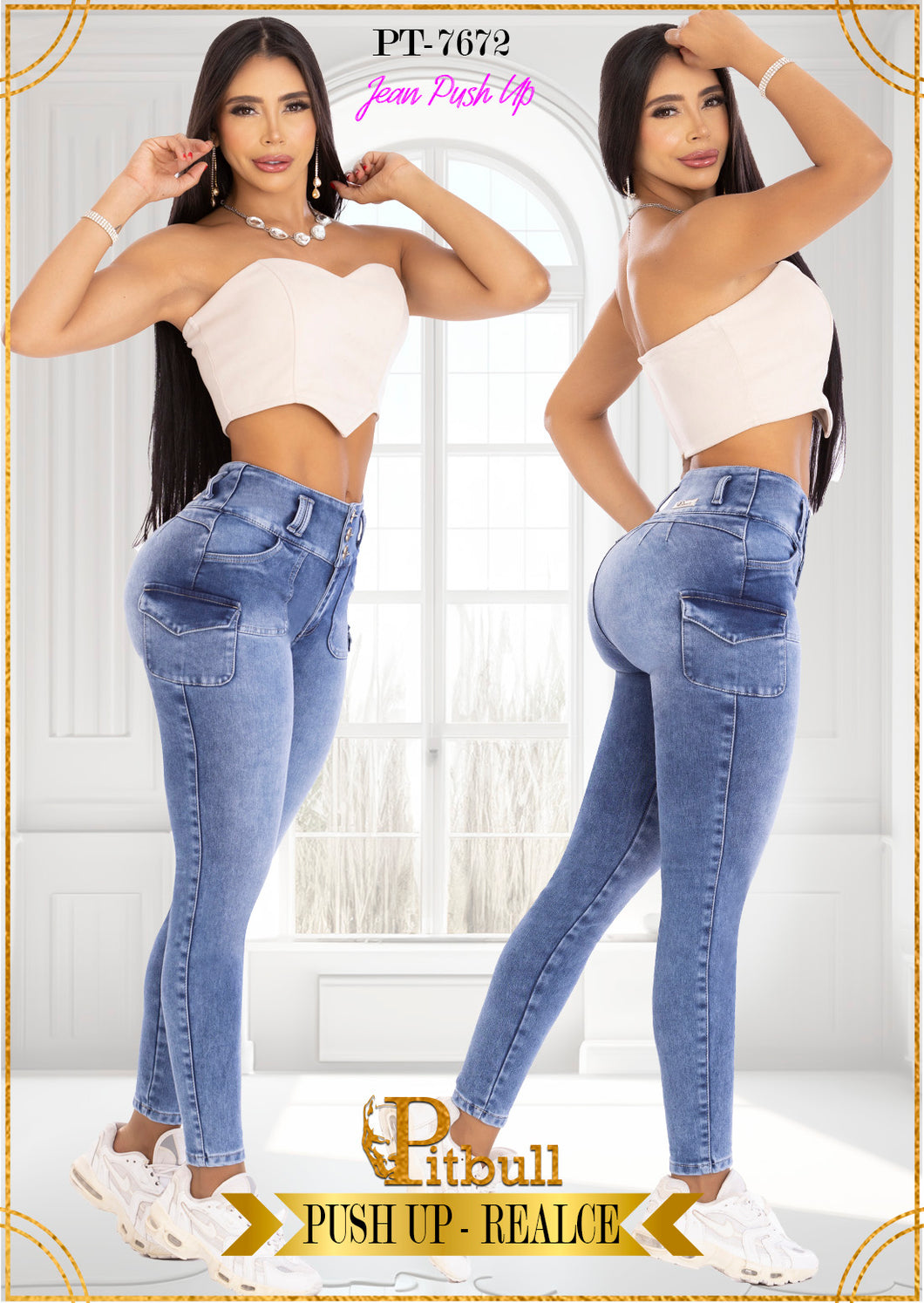 Pantalon Push Up Azul PT7672AZ